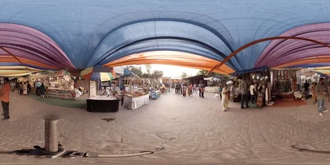 360VR Dilli Haat Market Stock Footage 92725462