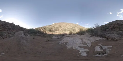 360VR dried riverbed on a clear sunny day Stock Footage 116351918