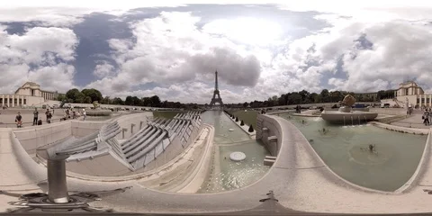 360VR Eiffel Tower in Paris Stock Footage 88853610