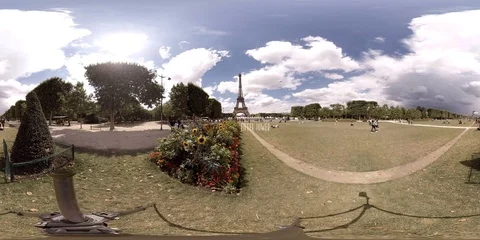 360VR Eiffel Tower, Paris - including 2nd and top floor Stock Footage 112986299