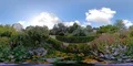 360VR environment mixed flowerbeds and ways in botanical garden Braunschweig 4k or 4k+ Resolution