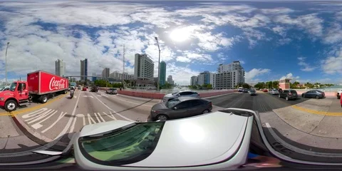360vr equirectangular motion footage driving on Indian Creek Drive Video stock 86178389