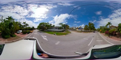 360vr equirectangular motion footage driving on Pinetree Drive  turning on 63 Stock Footage 86178466