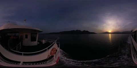 360VR Ferry from Hiroshima to Miyajima Stock Footage 237173378