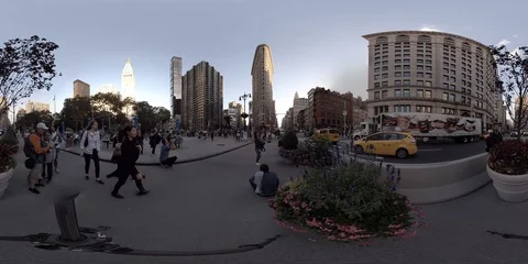 360VR Flatiron Building Stock Footage 92725457
