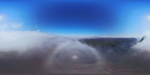 360VR Flight Above Sea of Clouds Stock Footage 340258749