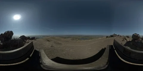 360VR hilltop view of marsh Stock Footage 115986925