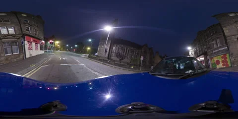 360VR Hyper lapse of car driving though a city Stock Footage 137619857