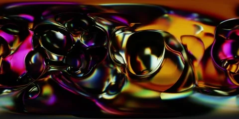 360VR Iridescent Liquid Dimensional Flow 4K Loop Stock Footage 322856828