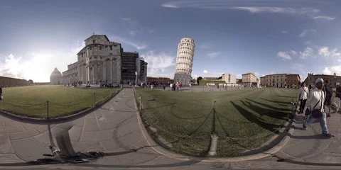 360VR Leaning Tower of Pisa Stock Footage