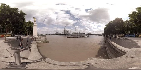 360VR London Eye Stock Footage 88952235