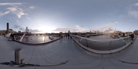 360VR Millennium Bridge Stock Footage 92726328