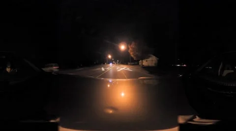 360VR - Night Driving 360 degree POV Time Lapse Video Stock Footage