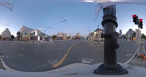 360VR - North Beach Magic Hour, San Francisco Stock Footage 138062989