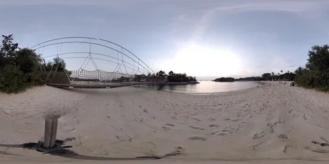 360VR Palawan Beach Bridge Stock Footage 92725736