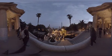 360VR Park Guell, Barcelona Stock Footage 91729279
