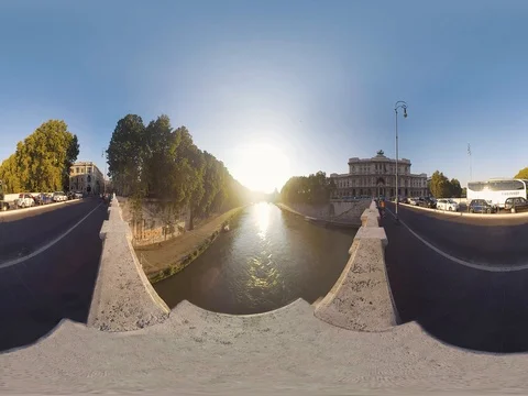 360/VR Rome Tiber River Stock Footage 78676227
