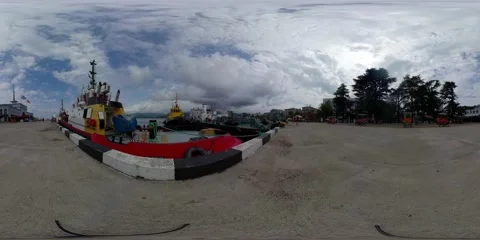 360VR seaport in Batumi Stock Footage 167271426