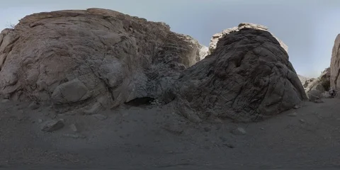 360VR shaded rocks in desert Stock Footage 116269097