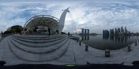 360VR Singapore Downtown 20191109_01 Stock Footage 122262653