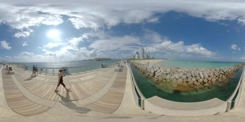 360VR South Pointe Pier in Miami Florida USA Video stock 281101541