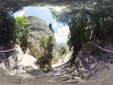 360/VR Spain Montserrat Mountains Stock Footage 79272191
