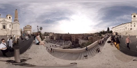 360VR Spanish Steps, Rome Stock Footage 91770443