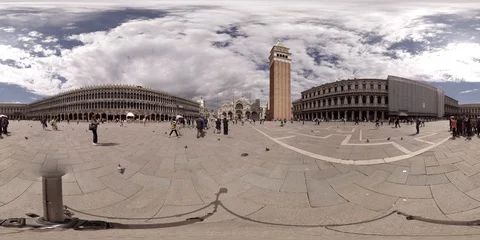 360VR St. Mark's Square, Venice Stock Footage 91681014