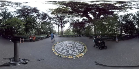 360VR Strawberry Fields, NYC Stock Footage 92726337