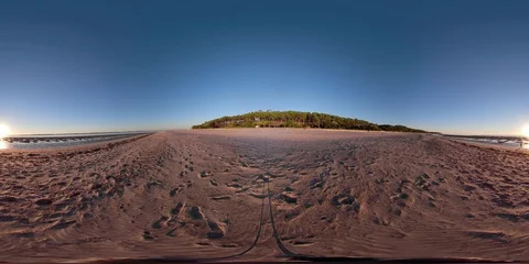 360VR sunset at the beach Stock Footage 97903270