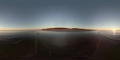 360VR sunset at the beach Stock Footage 97908147