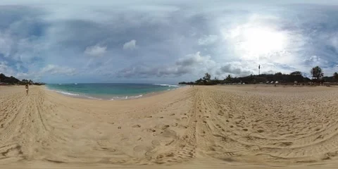 360VR Sunset Beach North Shore Oahu Hawaii Stock Footage 281101875