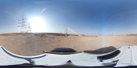 360vr of suspension bridge in Riyadh Stock Footage 135893492