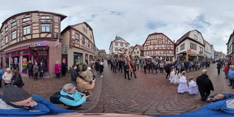 360VR, Traditional Good Friday Procession, Passion of Christ, Lohr, 04/03/2026 Video stock 332239528