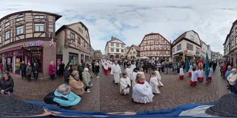 360VR, Traditional Good Friday Procession, Passion of Christ, Cultural Heritage Stock Footage 332239771