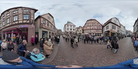 360VR, Traditional Good Friday Procession, Passion of Christ, Lohr, 04/03/2026 Stock Footage 332239892