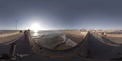 360VR Venice Beach Stock Footage 92726076