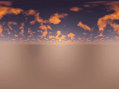 360VR Video. 360 deg panoramic sky and clouds at sunset. Time lapse, loop able Stock Footage 73779623