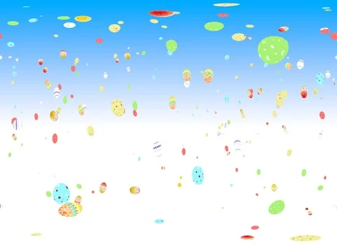 360VR Video. Easter eggs falling down. 360 degree virtual reality video Stock Footage 72429839