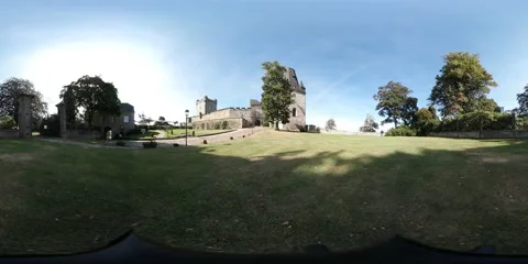 360VR video, inside the wall of Castle Bentheim Stock Footage