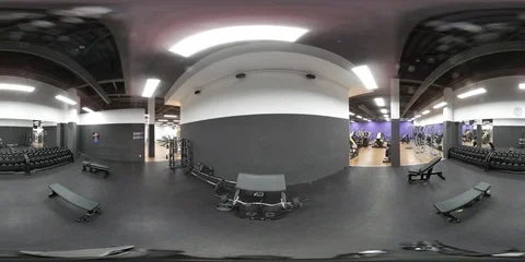 360VR Video - interior of an empty modern gym Stock Footage 88280525