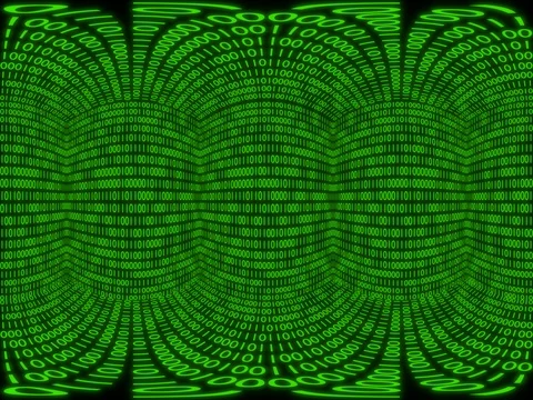 360VR video. Matrix cube. Green variant, loop able Stock Footage 71620063