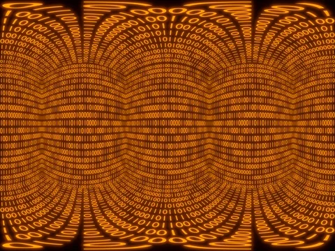 360VR video. Matrix cube. Orange variant, loop able Stock Footage 71633628