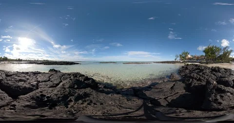 360VR Video of Mauritius beach Stock Footage 109321414