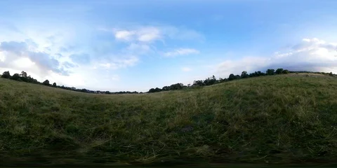 360Vr Video Nature. A view of the meadow, a rustic landscape. Stock Footage 88409574