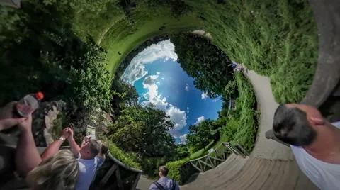 360Vr Video People at Excursion Botanic Garden Opole Park Standing on Stock Footage 64255168