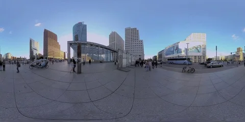 360VR Video of Potsdamer Platz Berlin with "the wall" Stock-Footage 80121394