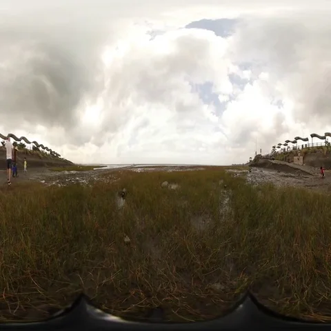 360VR video at Xiangshan Wetland Stock Footage