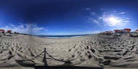 360vr view of a deserted beach in spring Stock Footage 96593018