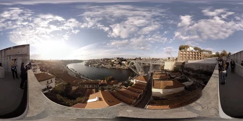 360VR View of Porto Stock Footage 91725709
